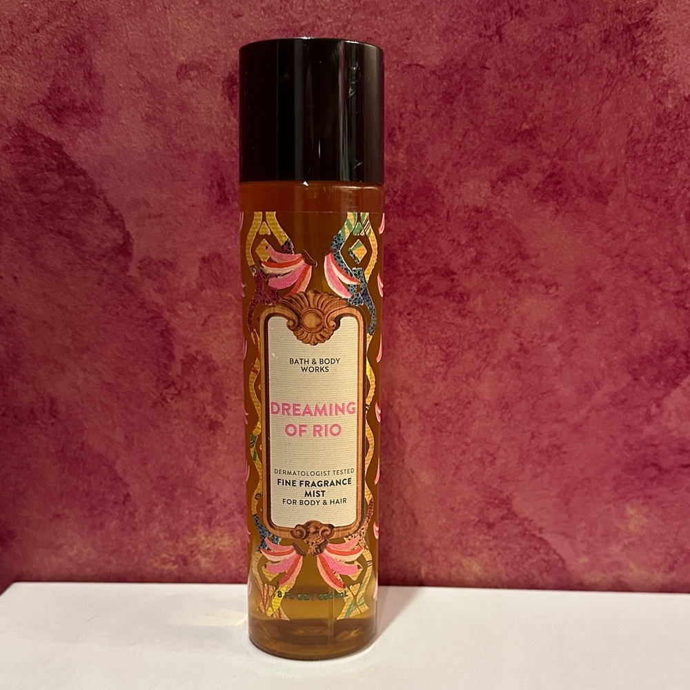 Bath & Body Works Dreaming of Rio Mist with Gold and Pink Accents